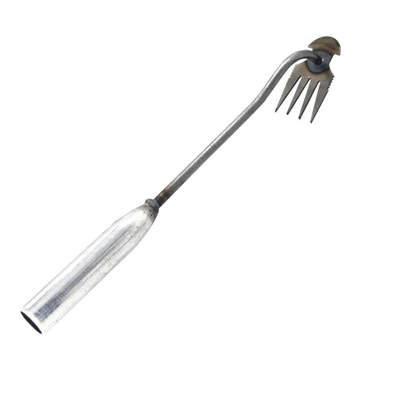 Lawn Care Hand Tool for Weeding with Four Steel Teeth