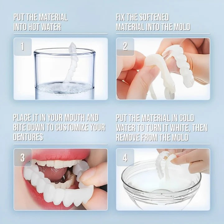 Teeth Veneer Set for Upper and Lower Coverage - Clip-On Design