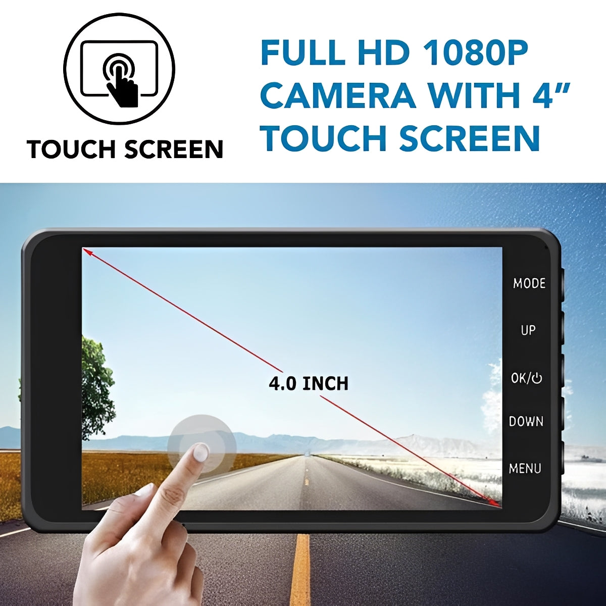1080P Front and Rear Dash Cam with Dual Lens Recording