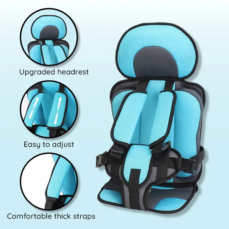 Child Safety Seat Cushion with Strapping System for Vehicles