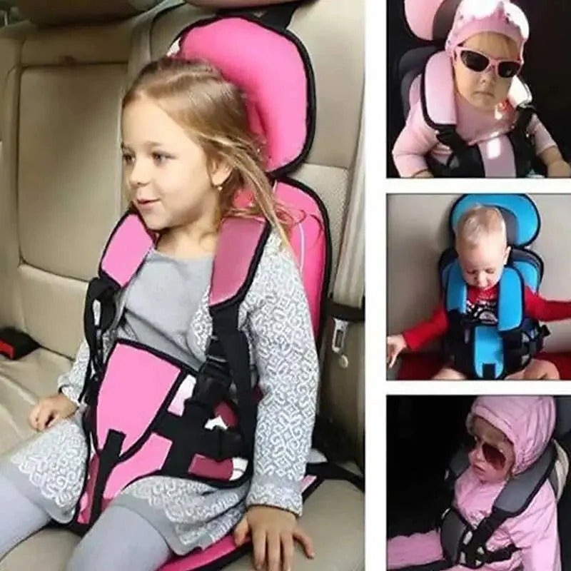 Child Safety Seat Cushion with Strapping System for Vehicles