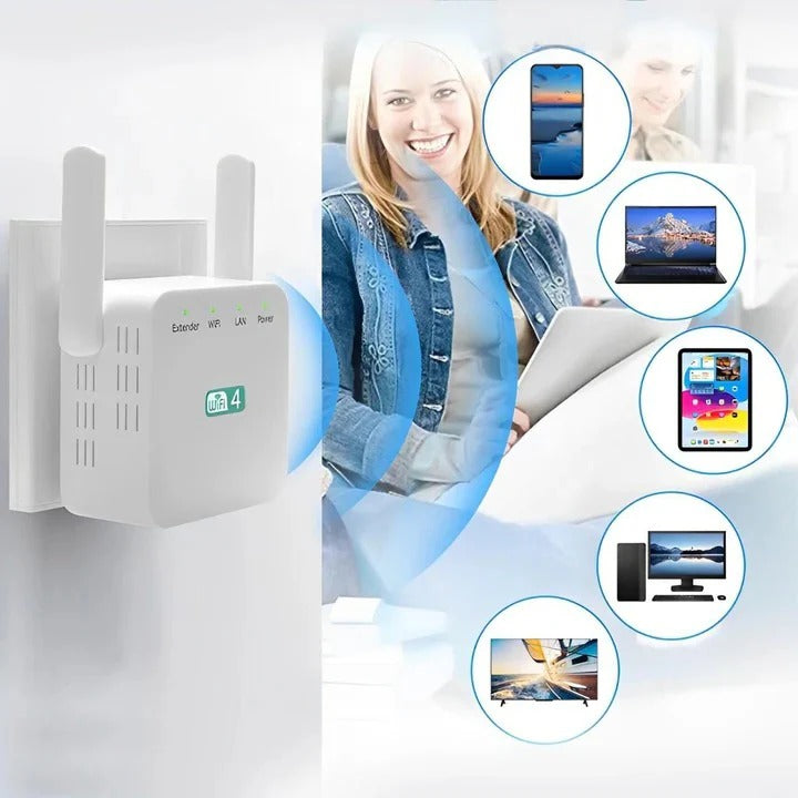 2.4GHz Network Extender with WiFi Repeater – Speeds up to 300Mbps