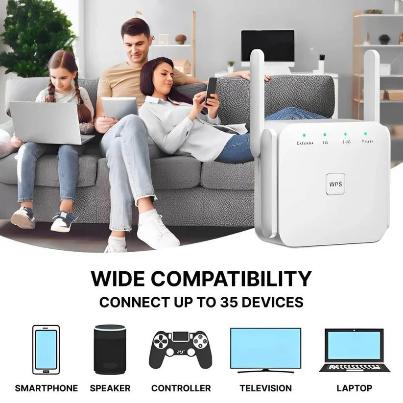 2.4GHz Network Extender with WiFi Repeater – Speeds up to 300Mbps