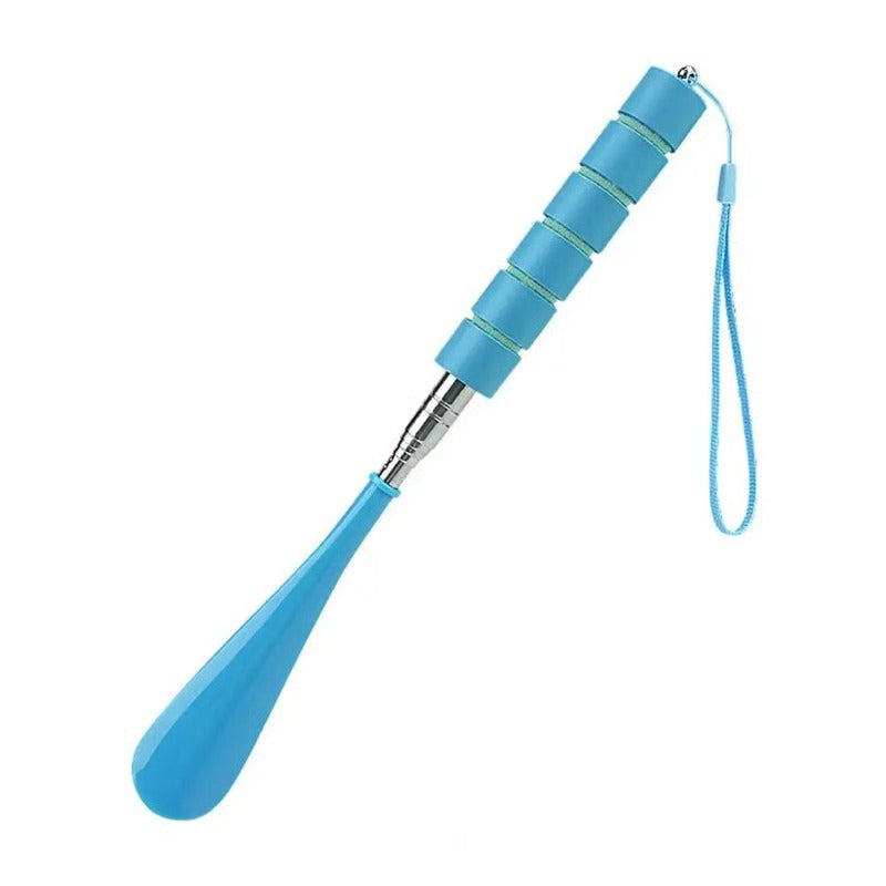 Adjustable Length Stainless Steel Shoe Horn with Reinforced Base and Grip