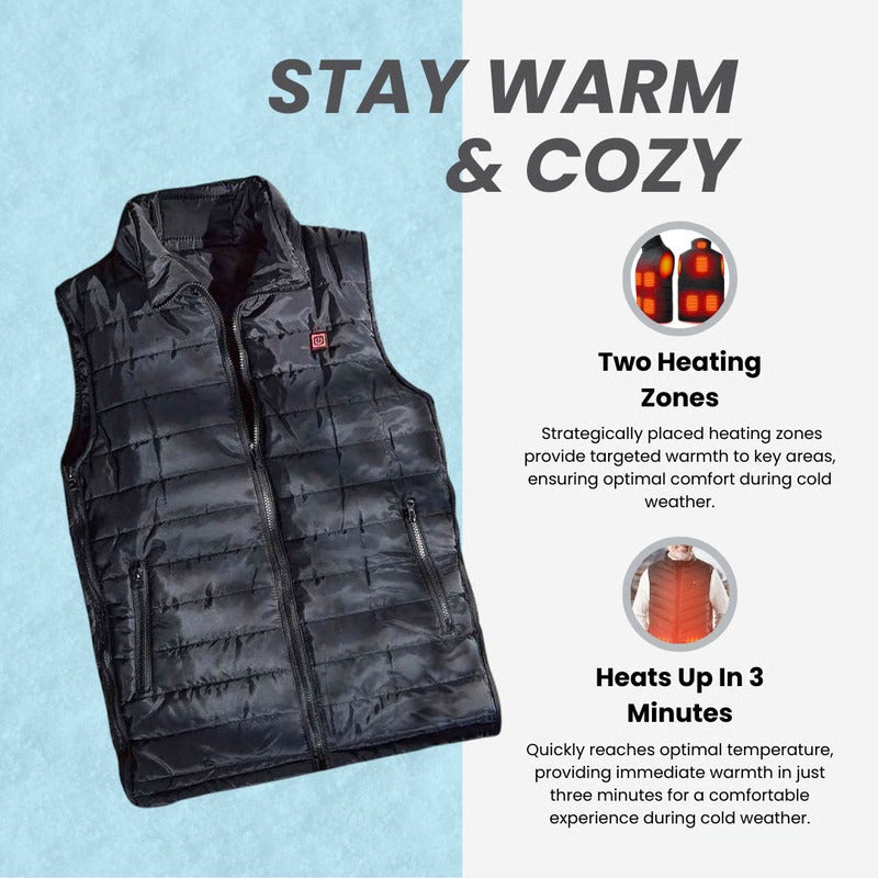 Breathable Mesh Lined Heated Jacket with Three Temperature Settings