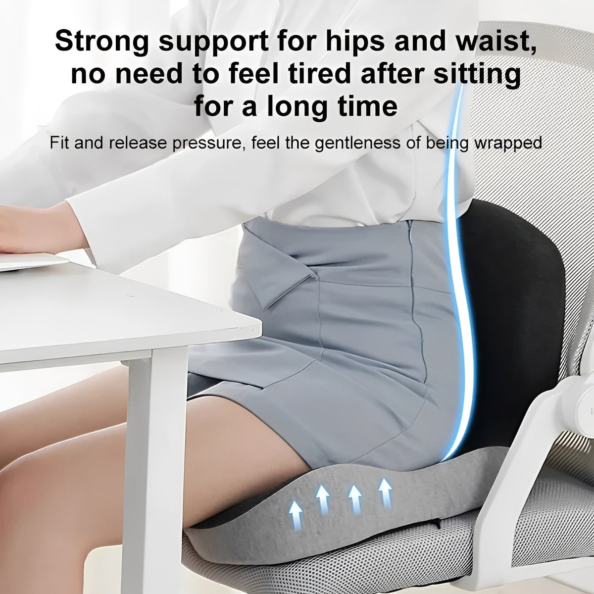 Lumbar Support Seat Cushion Made of Memory Foam
