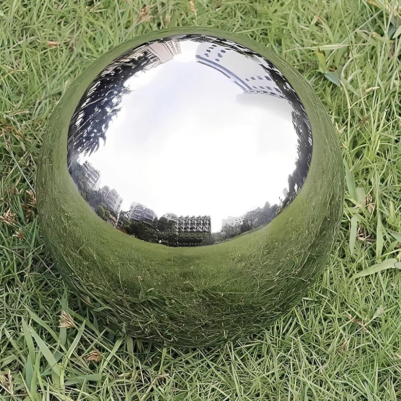 Garden and Patio Decorative Gazing Globes in Stainless Steel