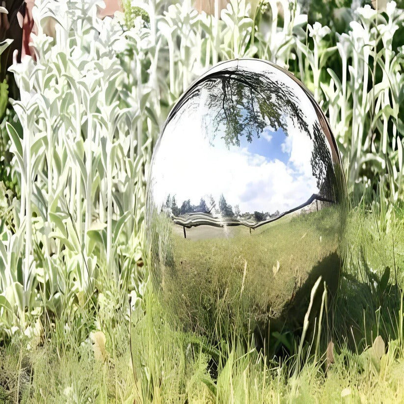 Garden and Patio Decorative Gazing Globes in Stainless Steel