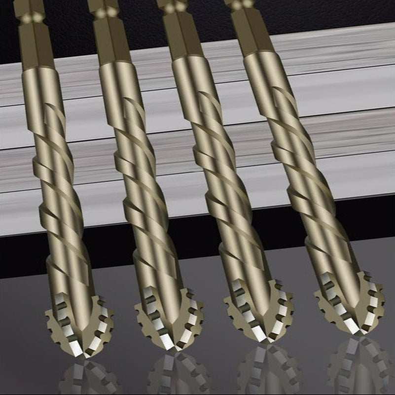 Four-Edge Serrated Heavy Duty Eccentric Bit for Dry Drilling