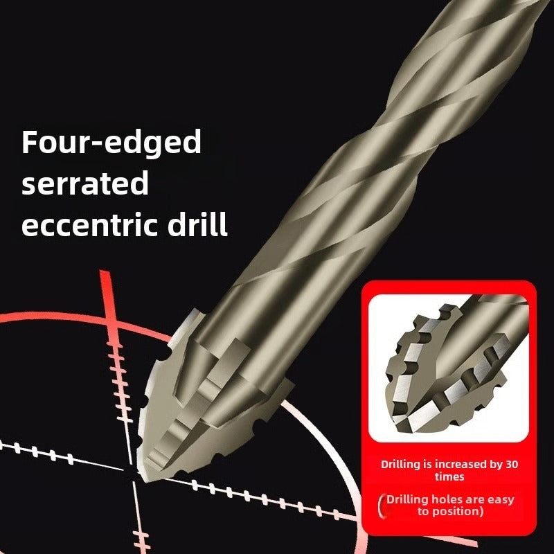 Four-Edge Serrated Heavy Duty Eccentric Bit for Dry Drilling