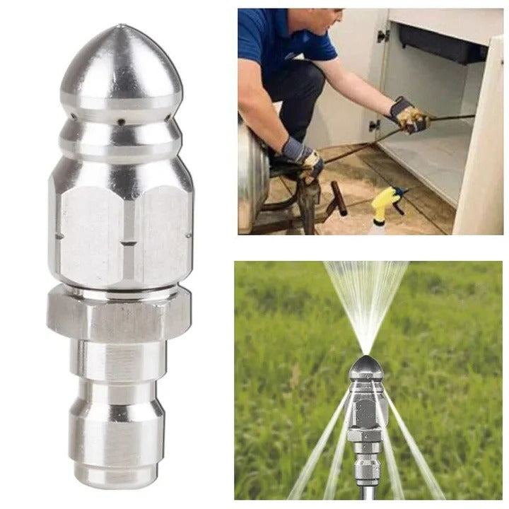 Pipe and Drain Cleaning Nozzle Attachment for Stainless Steel Sewer Jetter
