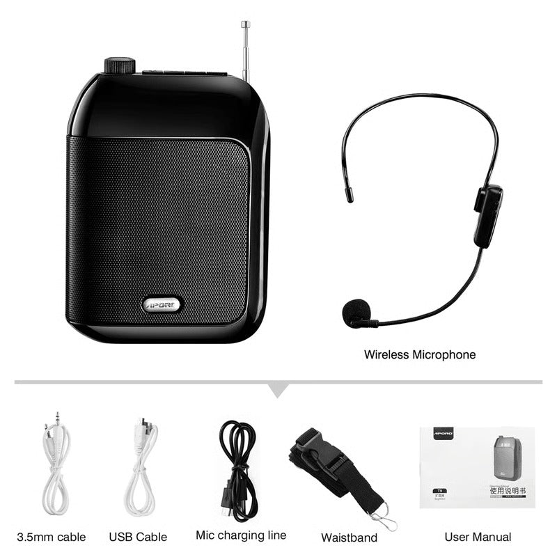 Portable Wireless Microphone Speaker for Tours and Teaching with Bluetooth