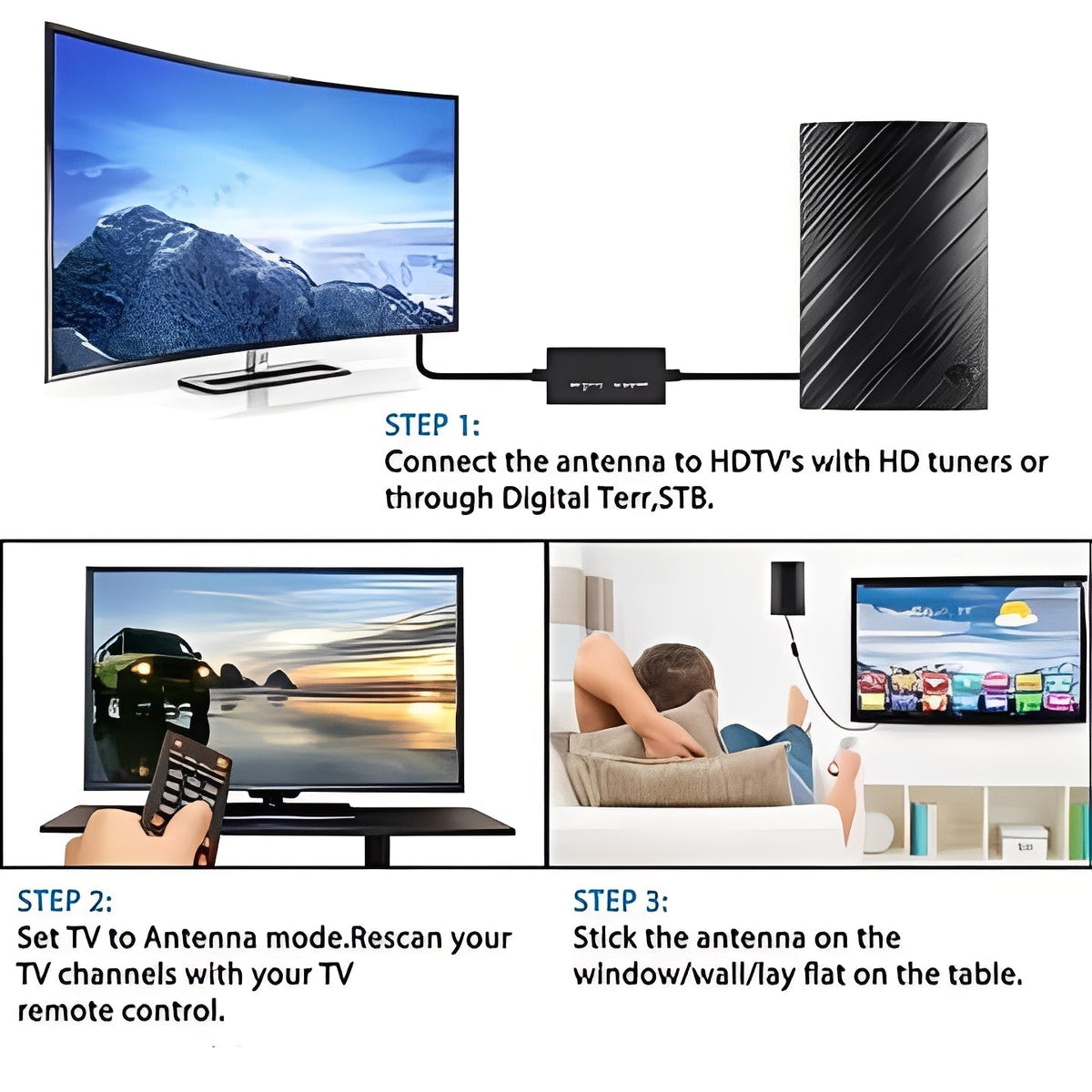 VHF and UHF Compatible Digital TV Antenna