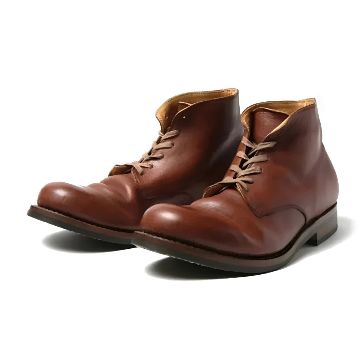 Women's Almond Toe Boots in Synthetic Leather with Lace-Up Design