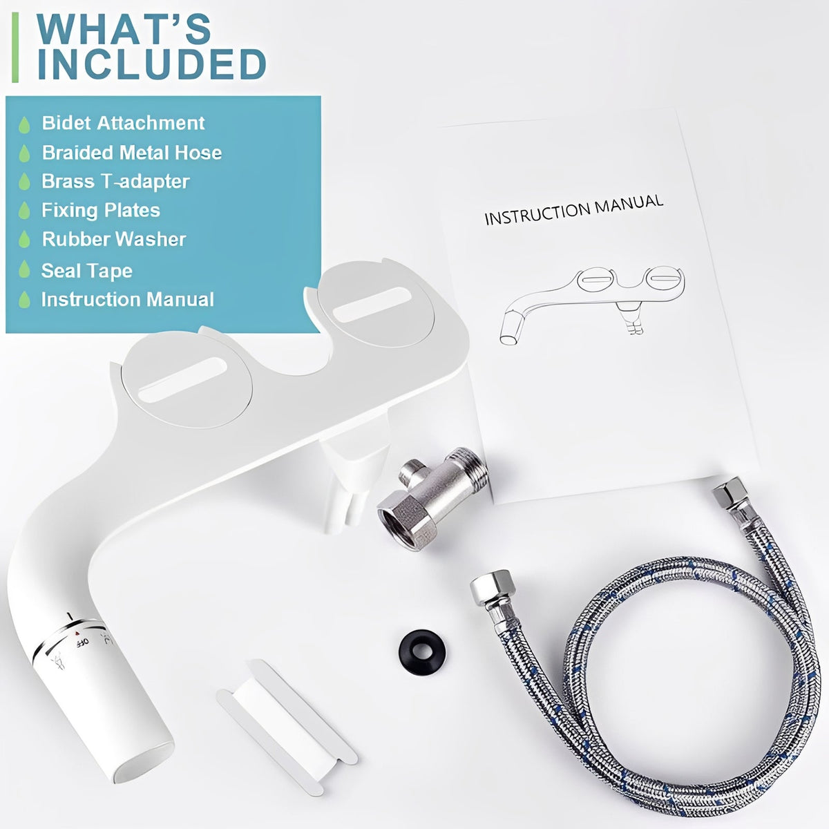 Toilet Bidet Add-On with Two Spray Nozzles
