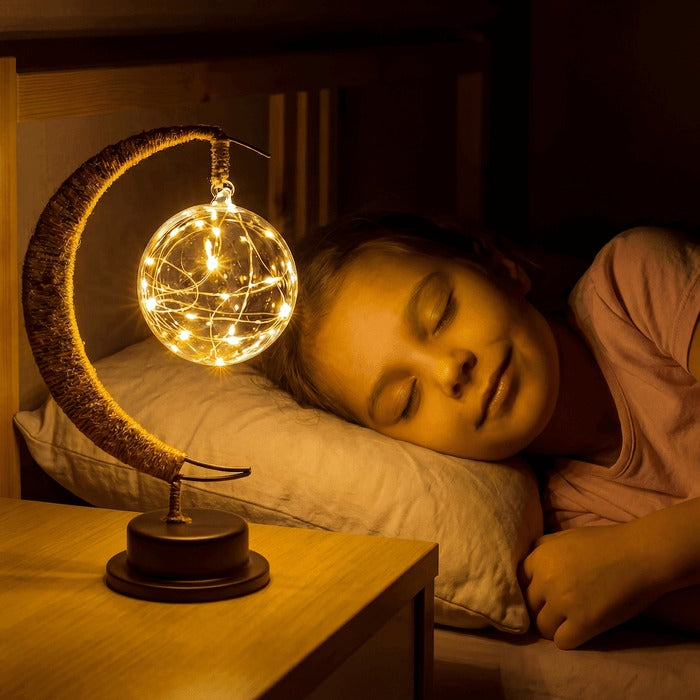 Enchanted Lunar Lamp with Detailed Precision Crater and Celestial Sphere