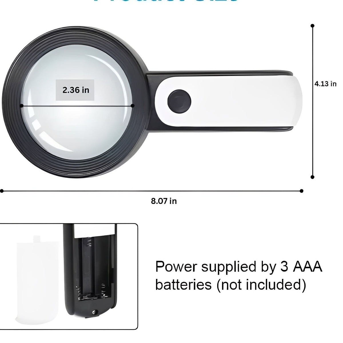 LED Lighted Handheld Magnifier - 30x Magnification
