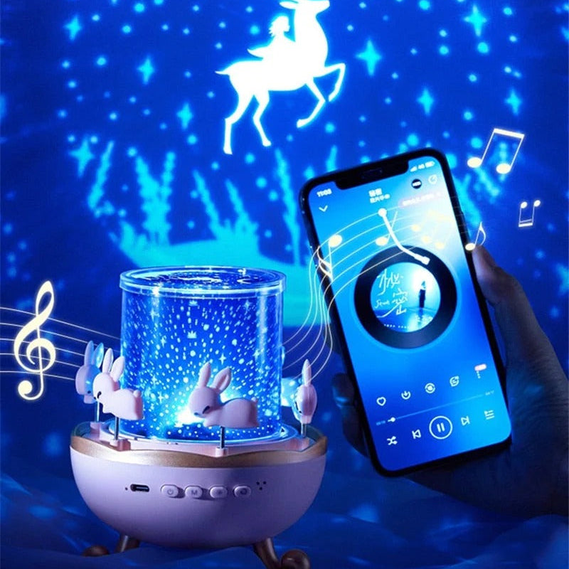 Upgraded Night Light and Bluetooth Relaxation Projector