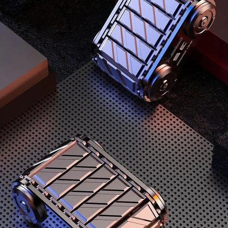 EDC Handheld Toy with Metal Roller Spinner and Tank Design