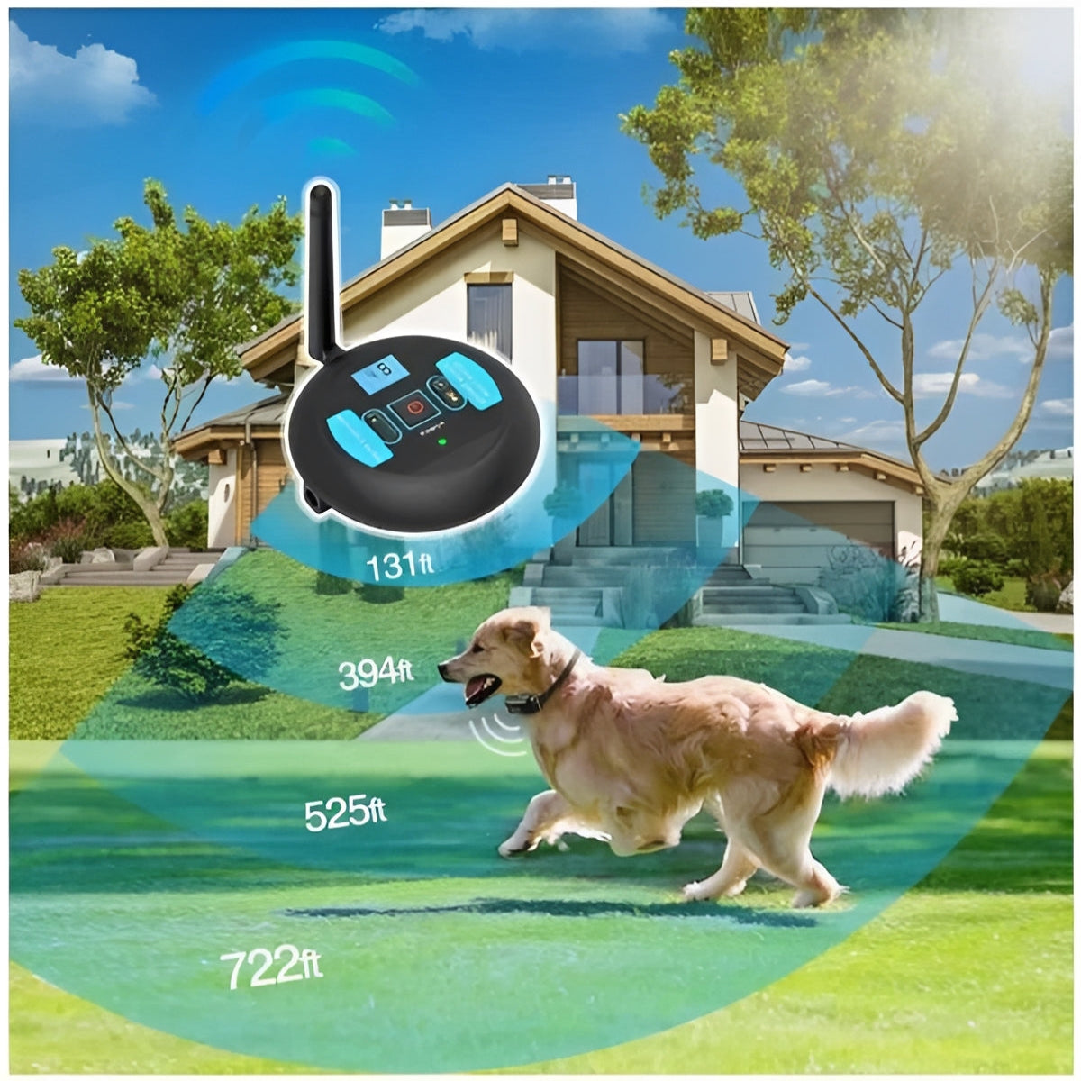 Pet Barrier with Dual Zones and Outdoor Training Features