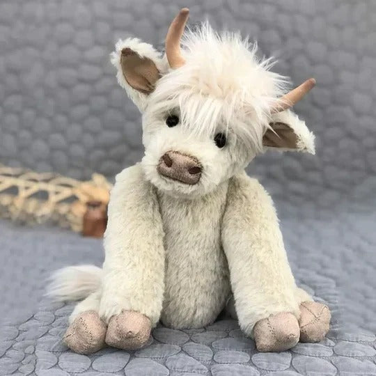 Poseable Highland Cow Plush Toy with Sound Features