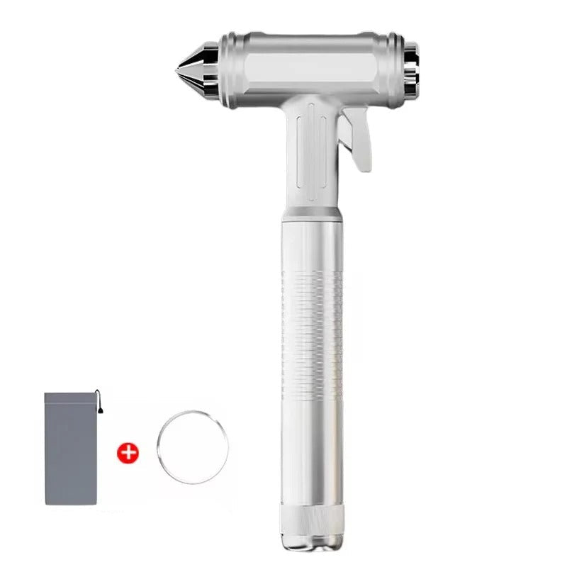 Emergency Window Breaker Tool with Metal Construction and Seat Belt Cutter