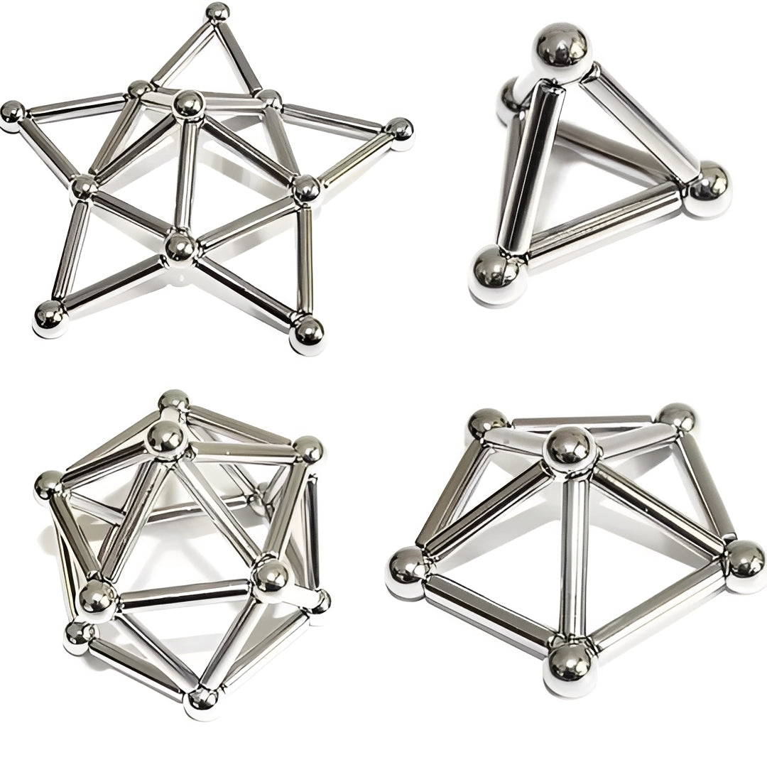 Construction Set of Magnetic Sticks and Balls for Creative Play