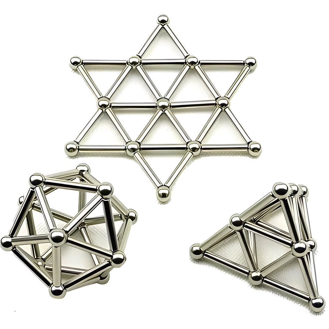 Construction Set of Magnetic Sticks and Balls for Creative Play