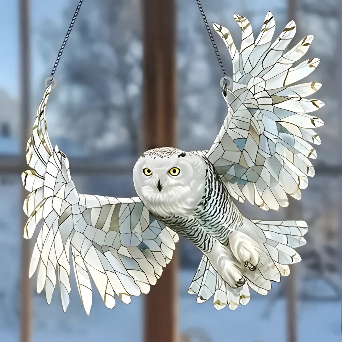 Vibrant Window Suncatcher Featuring Colorful Bird Design