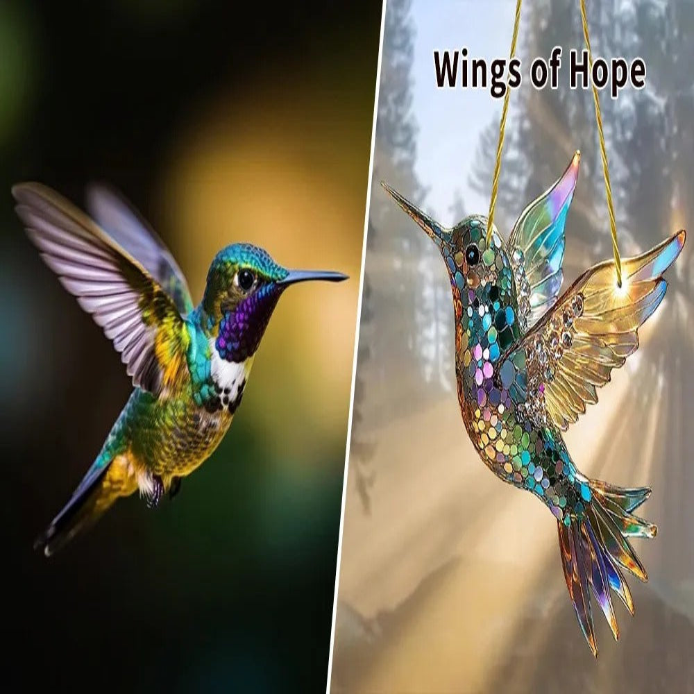 Vibrant Window Suncatcher Featuring Colorful Bird Design