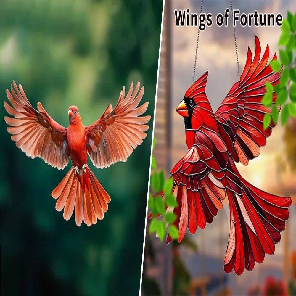 Vibrant Window Suncatcher Featuring Colorful Bird Design