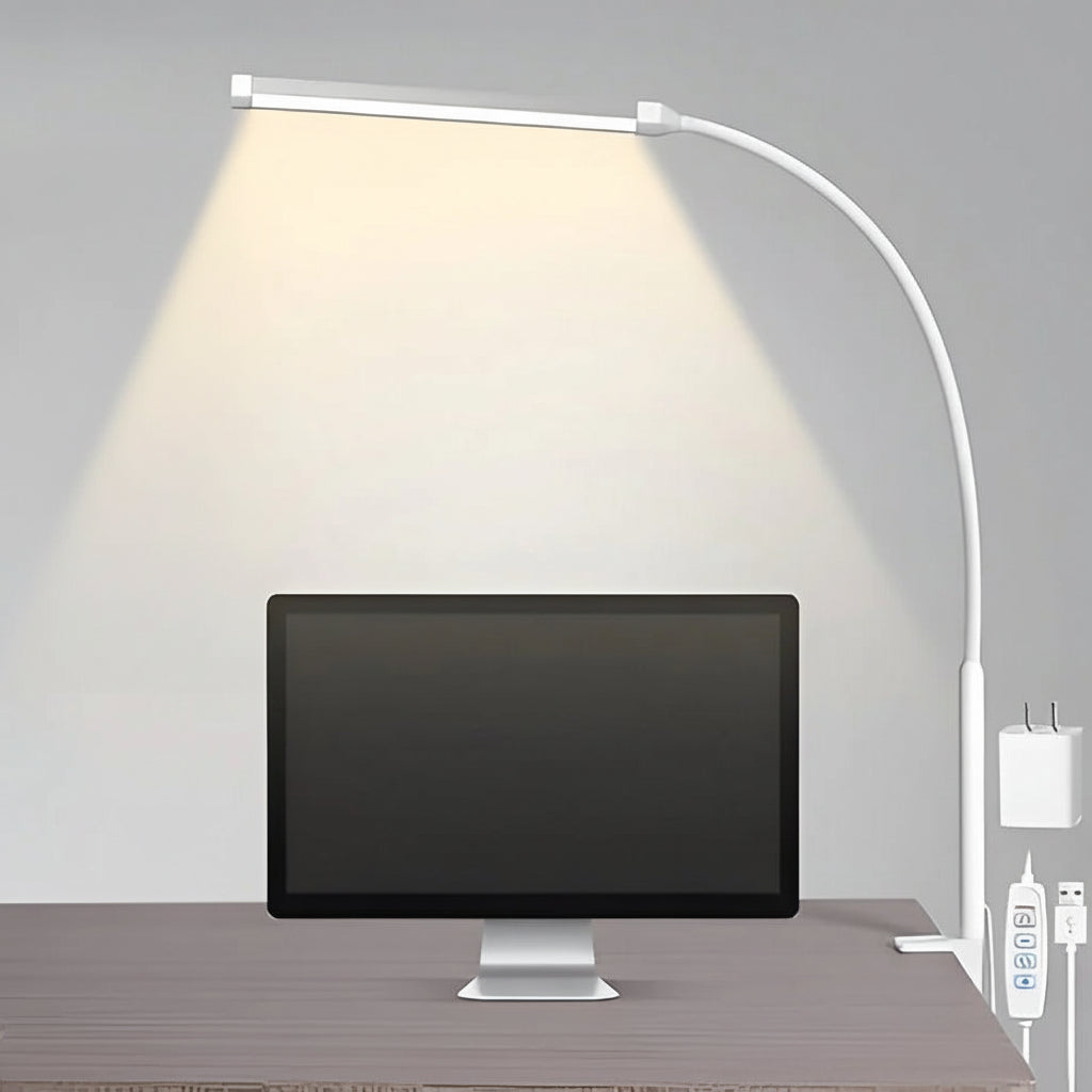 Flexible Gooseneck Desk Lamp with LED Clamp