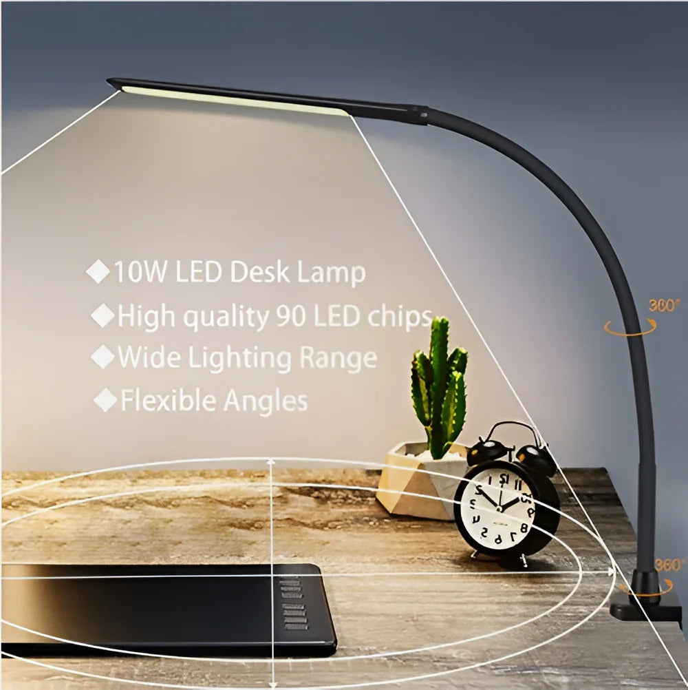 Flexible Gooseneck Desk Lamp with LED Clamp