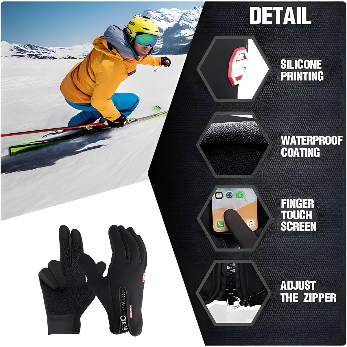 Unisex Thermal Gloves for Winter Sports Activities