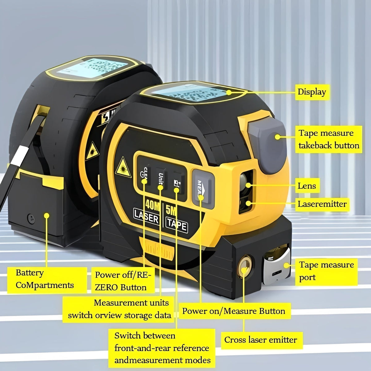 Infrared Sensor Digital Laser Measuring Tape