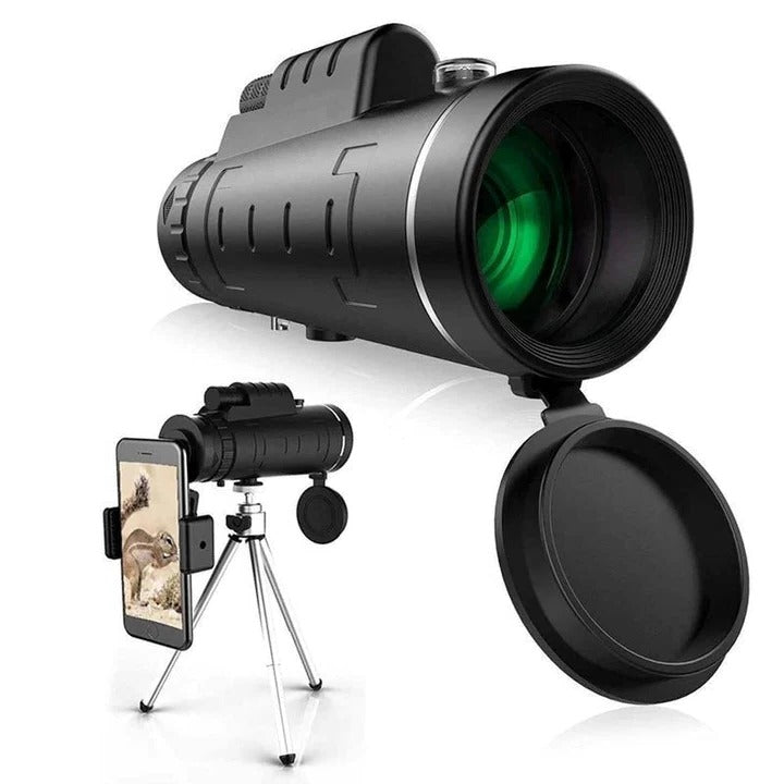 Smartphone-Compatible HD Monocular with Tripod Mount