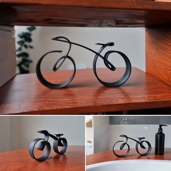 Metal Wire Bicycle Art Sculpture with Minimalist Design