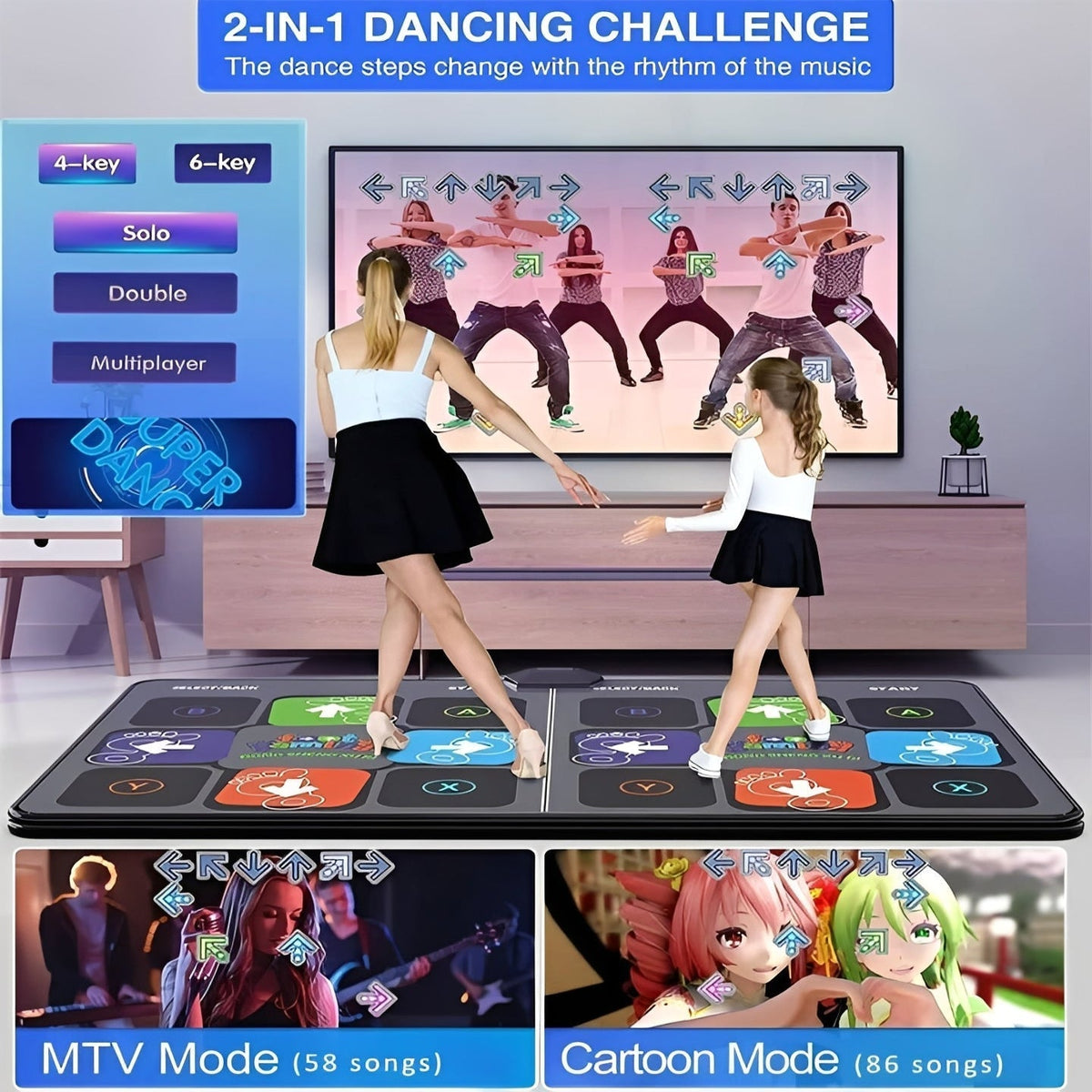 Music Fitness Dance Pad for Adults and Children – Electronic Step Mat