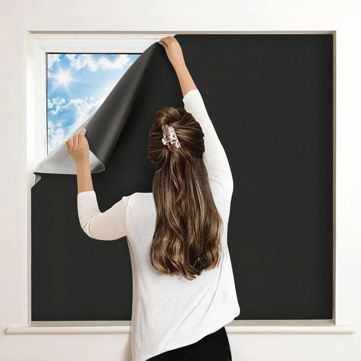 Blackout Window Shade with Adhesive for Sunlight Blocking