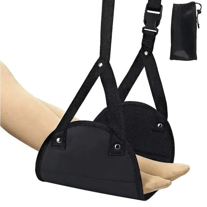 Travel Foot Rest Hammock with Foam Cushioning for Airplanes and Offices, 2-Pack
