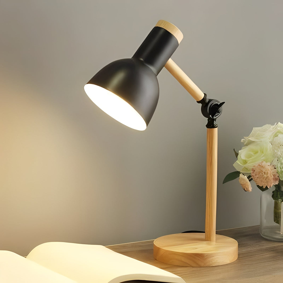 Desk Lamp with Adjustable Arm and Directional Light Control