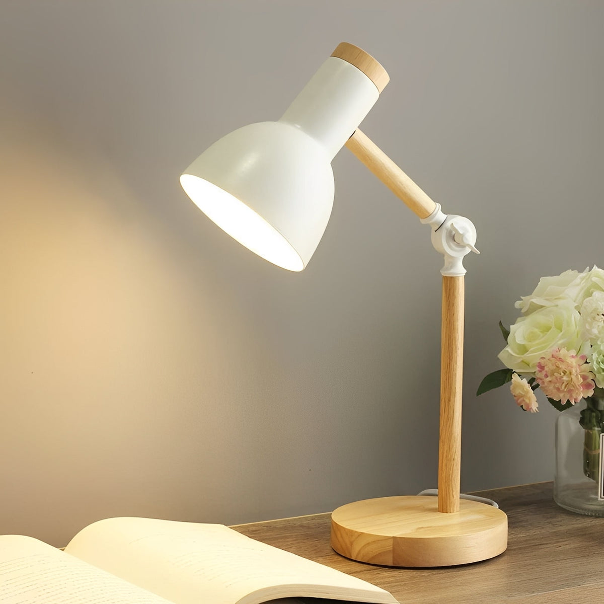 Desk Lamp with Adjustable Arm and Directional Light Control