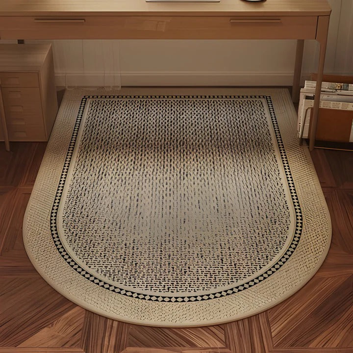 Textured Center Design Area Rug for Desk - Woven Style