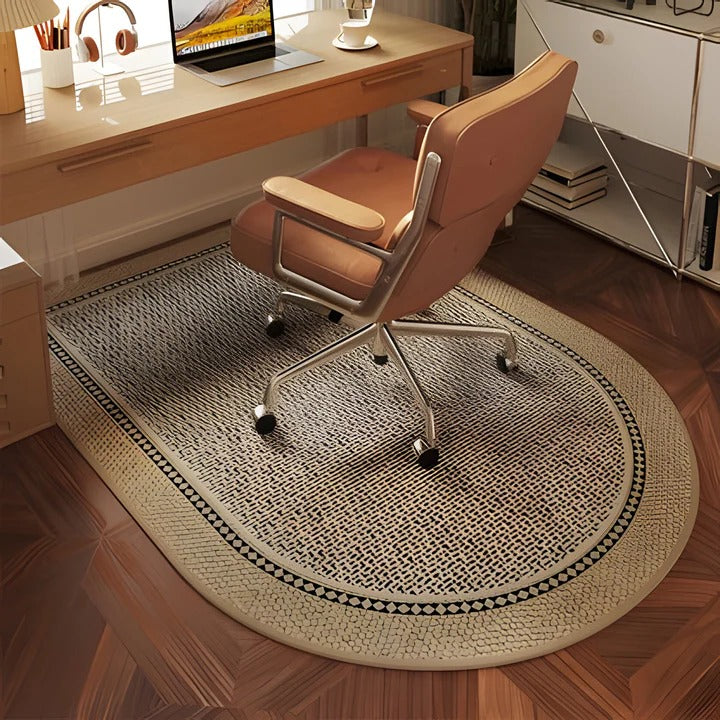 Textured Center Design Area Rug for Desk - Woven Style