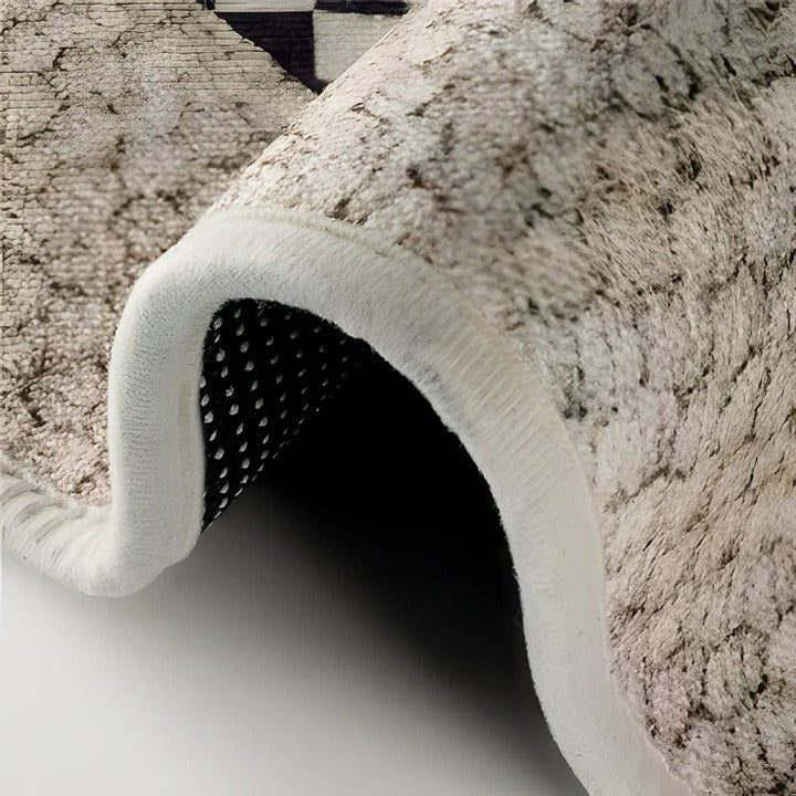 Textured Center Design Area Rug for Desk - Woven Style