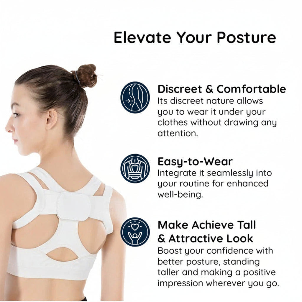 Posture Corrector Brace for Upper Back - Adjustable Support