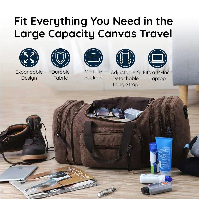 Large Capacity Canvas Duffel Bag for Travel