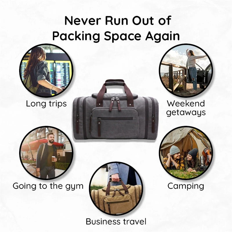 Large Capacity Canvas Duffel Bag for Travel