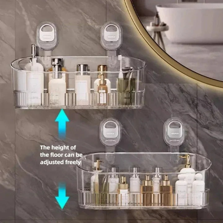 Suction Cup Shower Storage Organizer - Waterproof, Holds 11 lbs