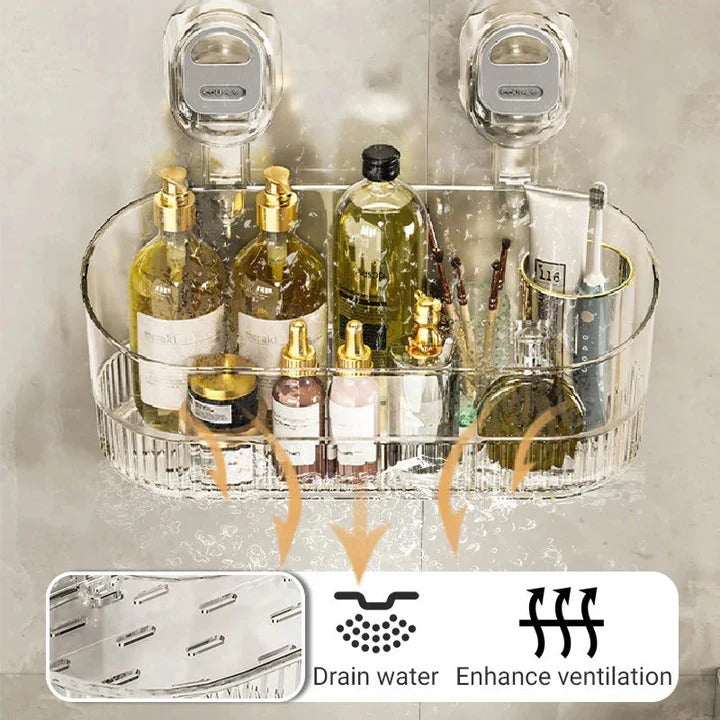 Suction Cup Shower Storage Organizer - Waterproof, Holds 11 lbs